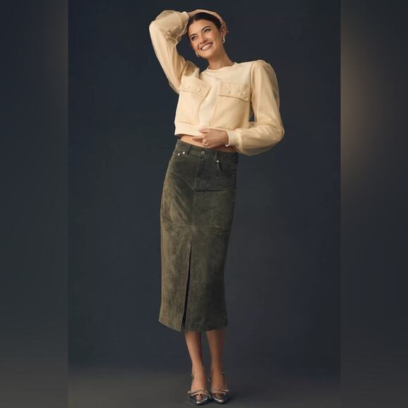 NWT* By Anthropologie Utility Pocket Pullover Sweatshirt Cream Plus 1X Coquette - Picture 4 of 15